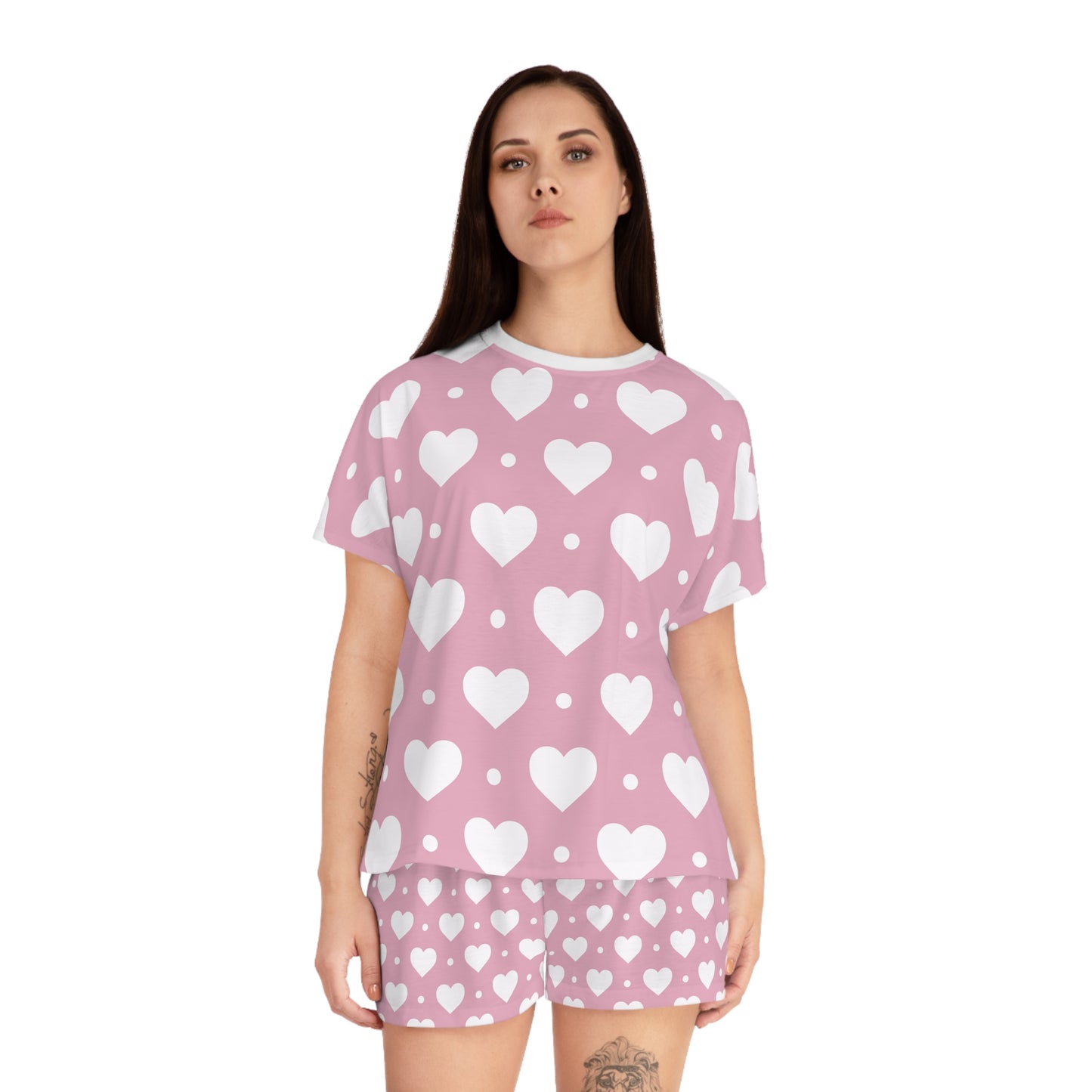 Cute Hearts Women's Short Pajamas